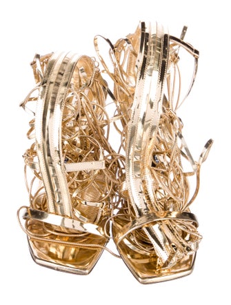 Jimmy Choo x Mugler Leather Gladiator Sandals