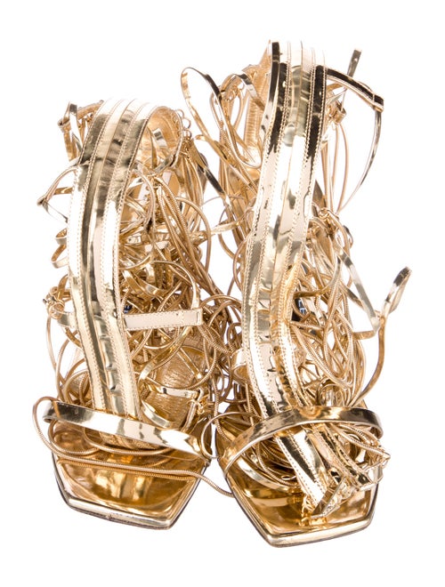 Jimmy Choo x Mugler Leather Gladiator Sandals