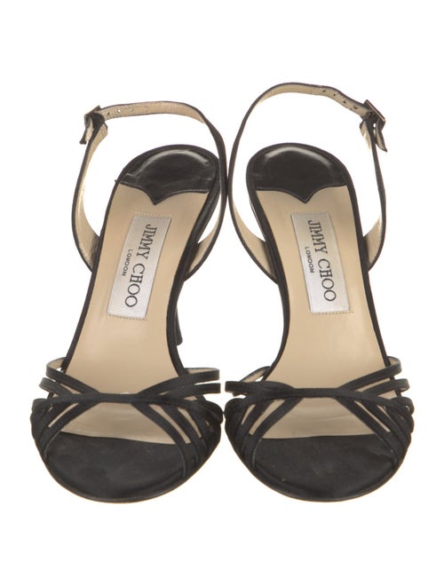 Jimmy Choo Satin Cutout Accent Slingback Sandals