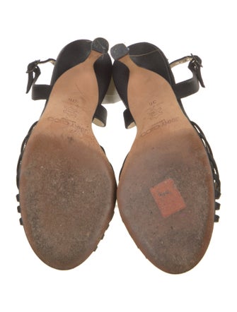 Jimmy Choo Satin Cutout Accent Slingback Sandals