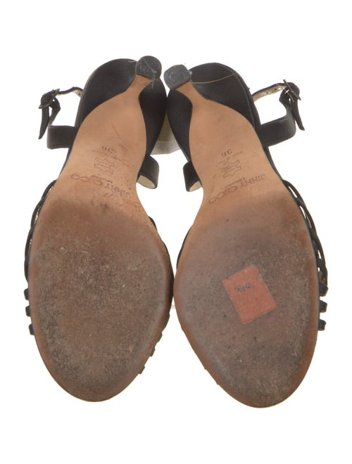 Jimmy Choo Satin Cutout Accent Slingback Sandals