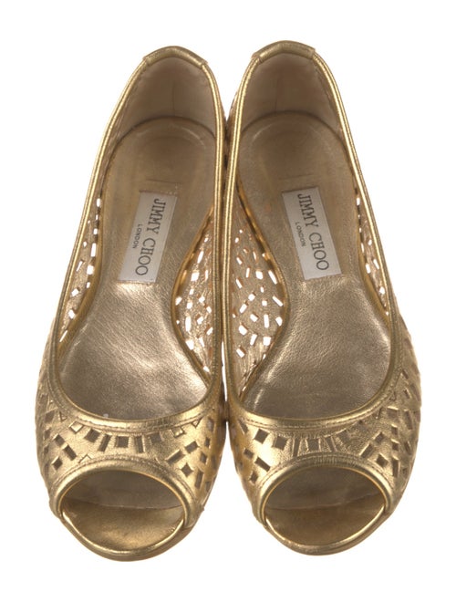 Jimmy Choo Leather Lasercut Accents Ballet Flats