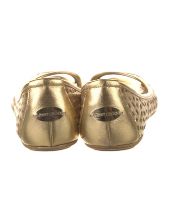 Jimmy Choo Leather Lasercut Accents Ballet Flats