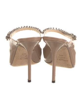 Jimmy Choo Patent Leather Crystal Embellishments Mules