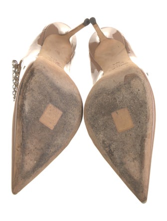 Jimmy Choo Patent Leather Crystal Embellishments Mules