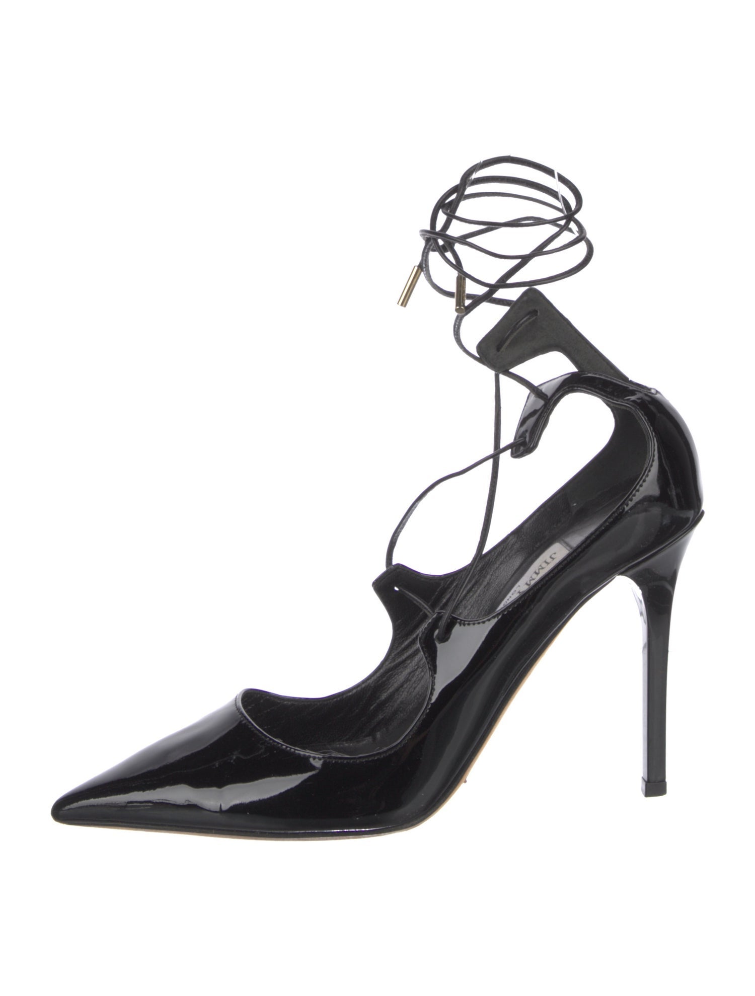 Jimmy Choo Patent Leather Leather Trim Embellishment Pumps