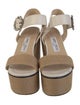 Jimmy Choo Faux Pearl Accents Leather Espadrilles