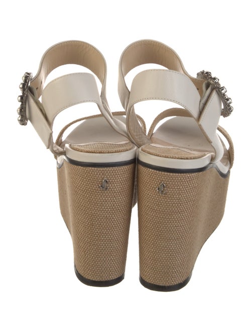 Jimmy Choo Faux Pearl Accents Leather Espadrilles