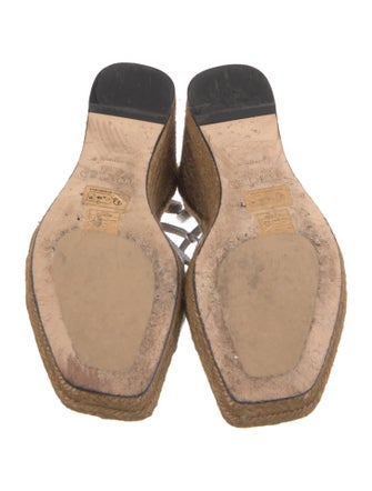 Jimmy Choo Lizard Leather Trim Embellishment Espadrilles