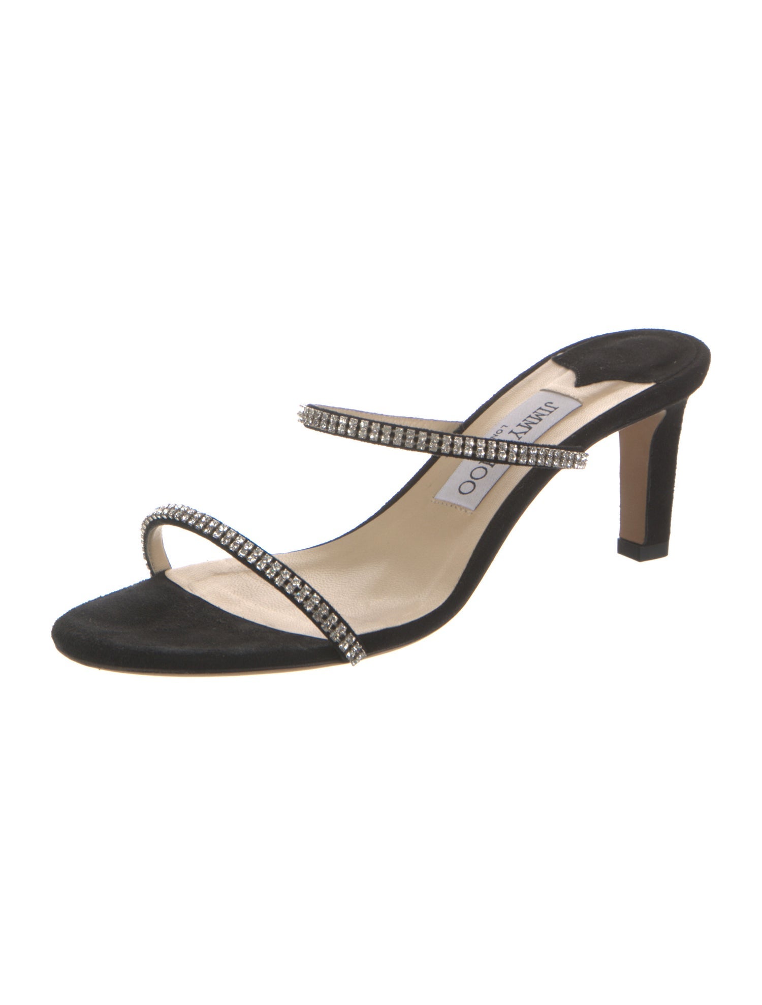 Jimmy Choo Suede Crystal Embellishments Sandals
