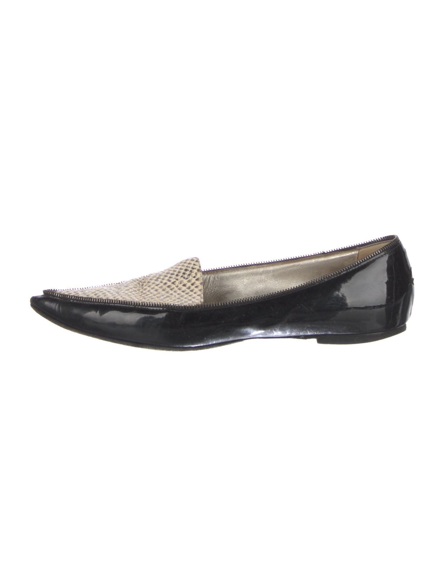Jimmy Choo Patent Leather Colorblock Pattern Flats