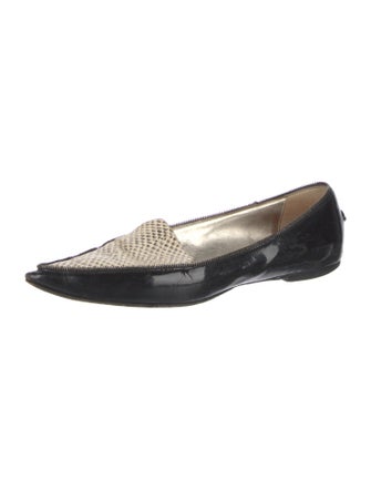 Jimmy Choo Patent Leather Colorblock Pattern Flats