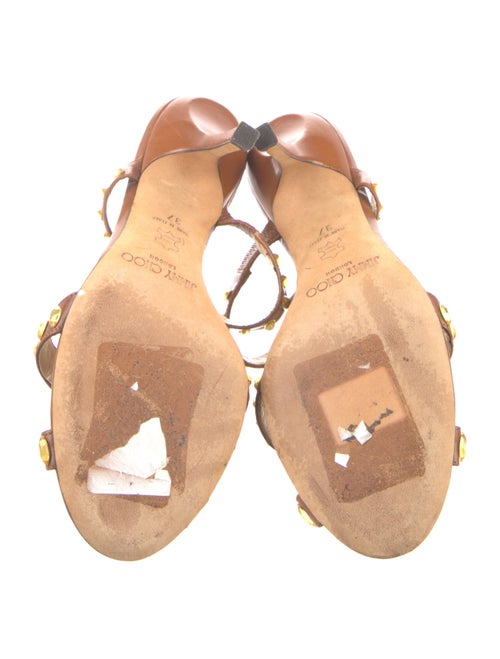 Jimmy Choo Leather Crystal Embellishments Slides