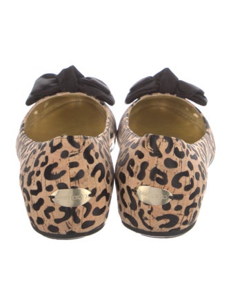 Jimmy Choo Suede Animal Print Ballet Flats