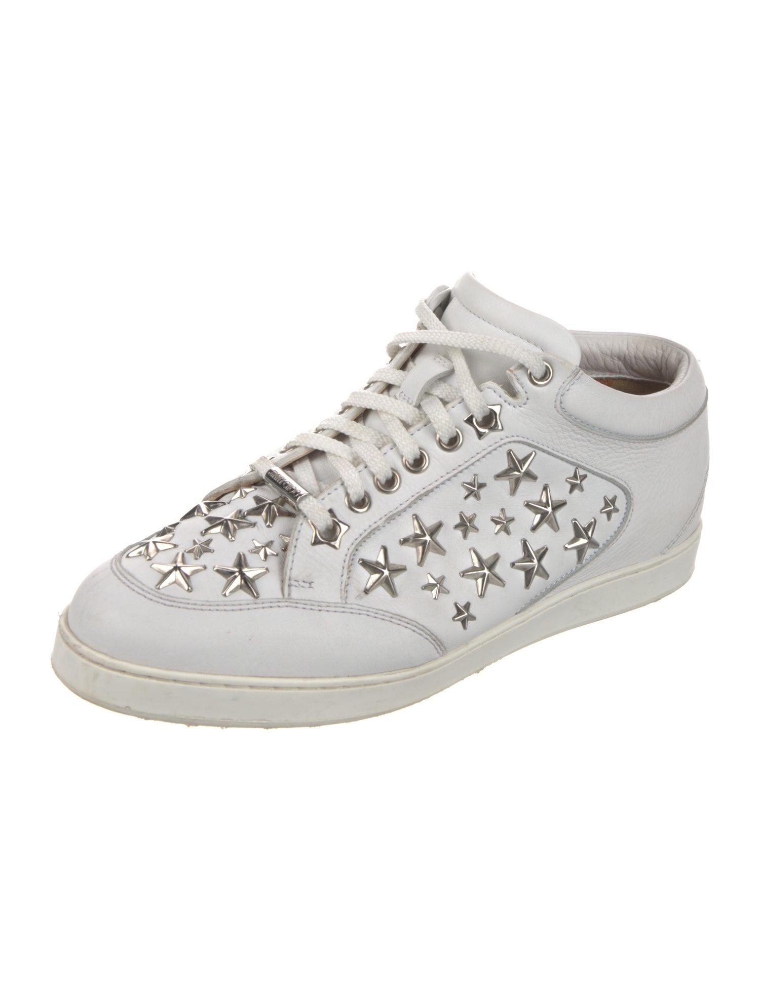 Jimmy Choo Leather Studded Accents Sneakers