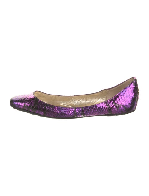 Jimmy Choo Leather Animal Print Ballet Flats