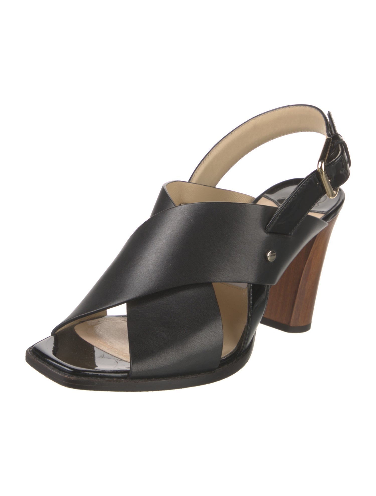 Jimmy Choo Leather Lasercut Accents Slingback Sandals