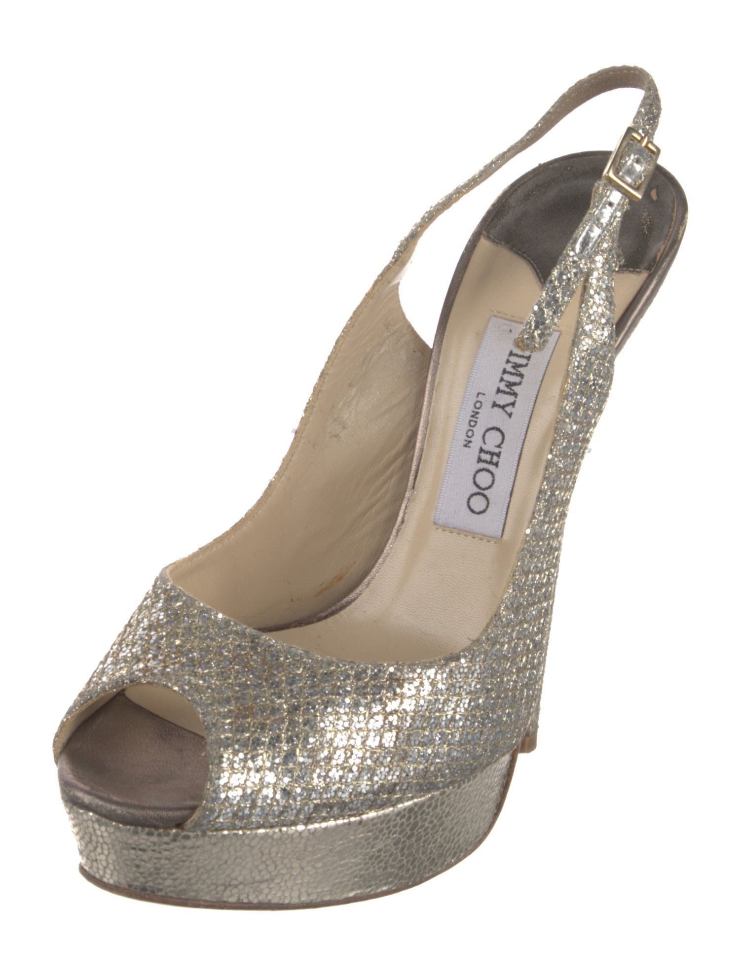Jimmy Choo Glitter Glitter Accents Slingback Pumps