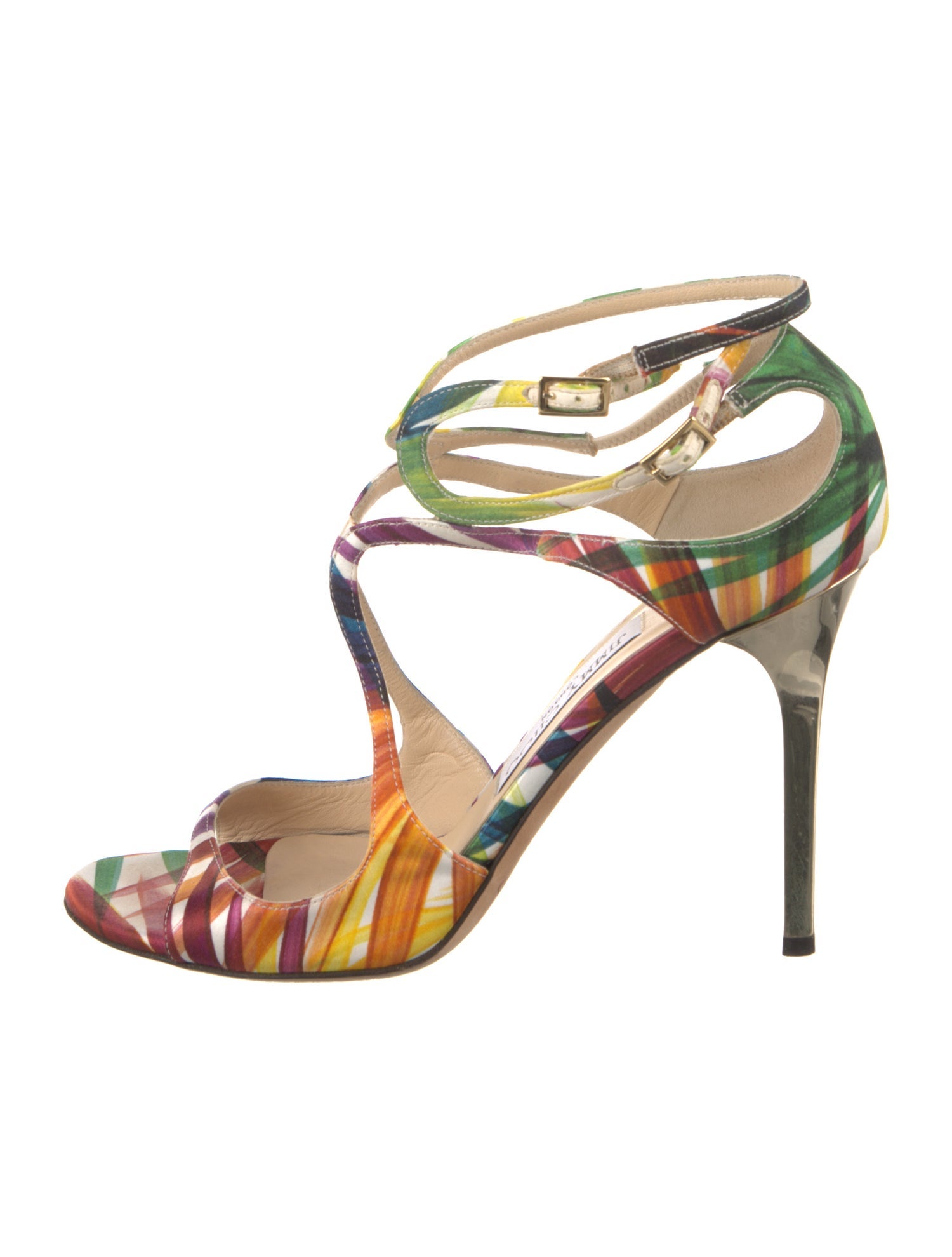 Jimmy Choo Satin Printed Sandals