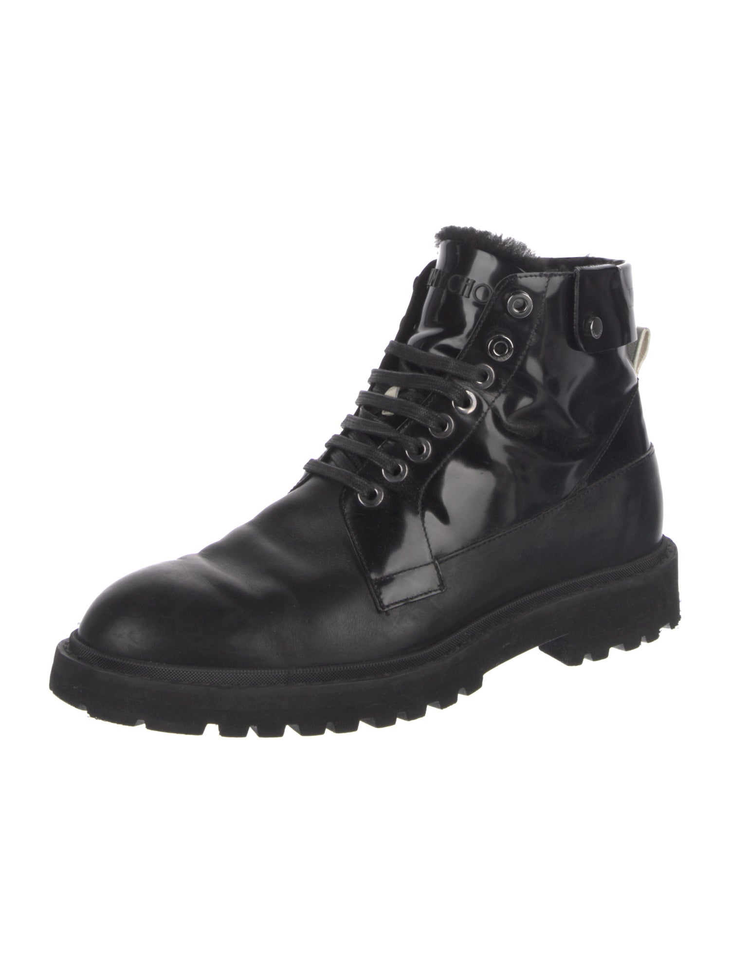Jimmy Choo Patent Leather Lace-Up Boots