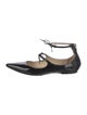 Jimmy Choo Patent Leather Bow Accents Mary Jane Flats