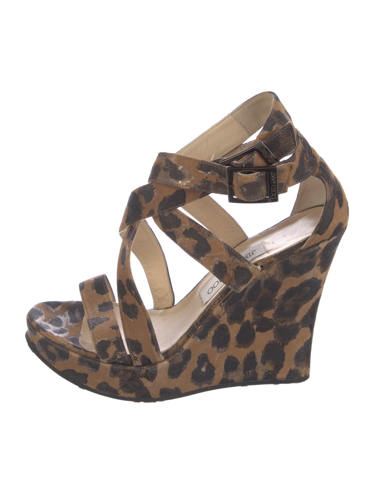 Jimmy Choo Suede Animal Print Sandals