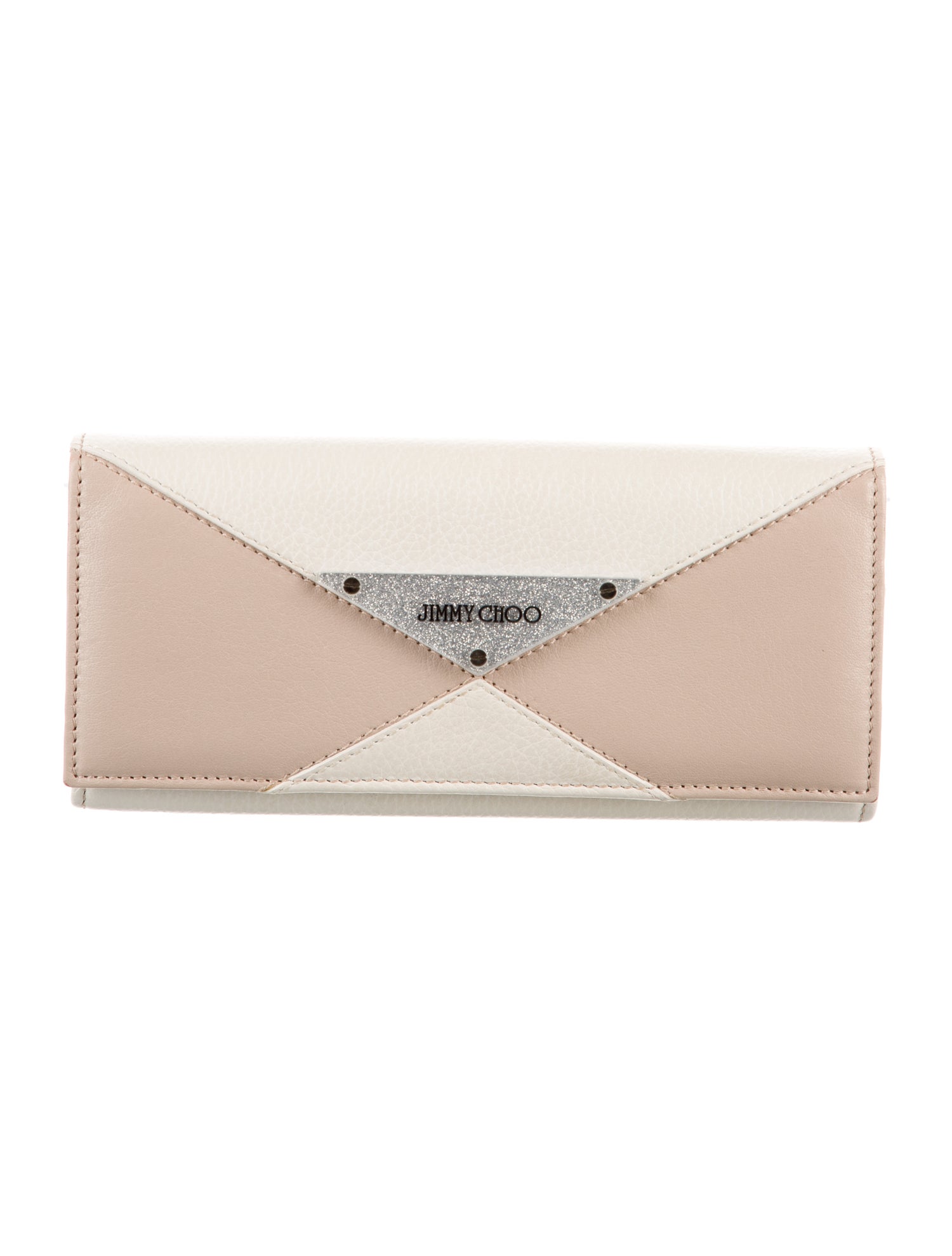 Jimmy Choo Leather Colorblock Pattern Continental Wallet
