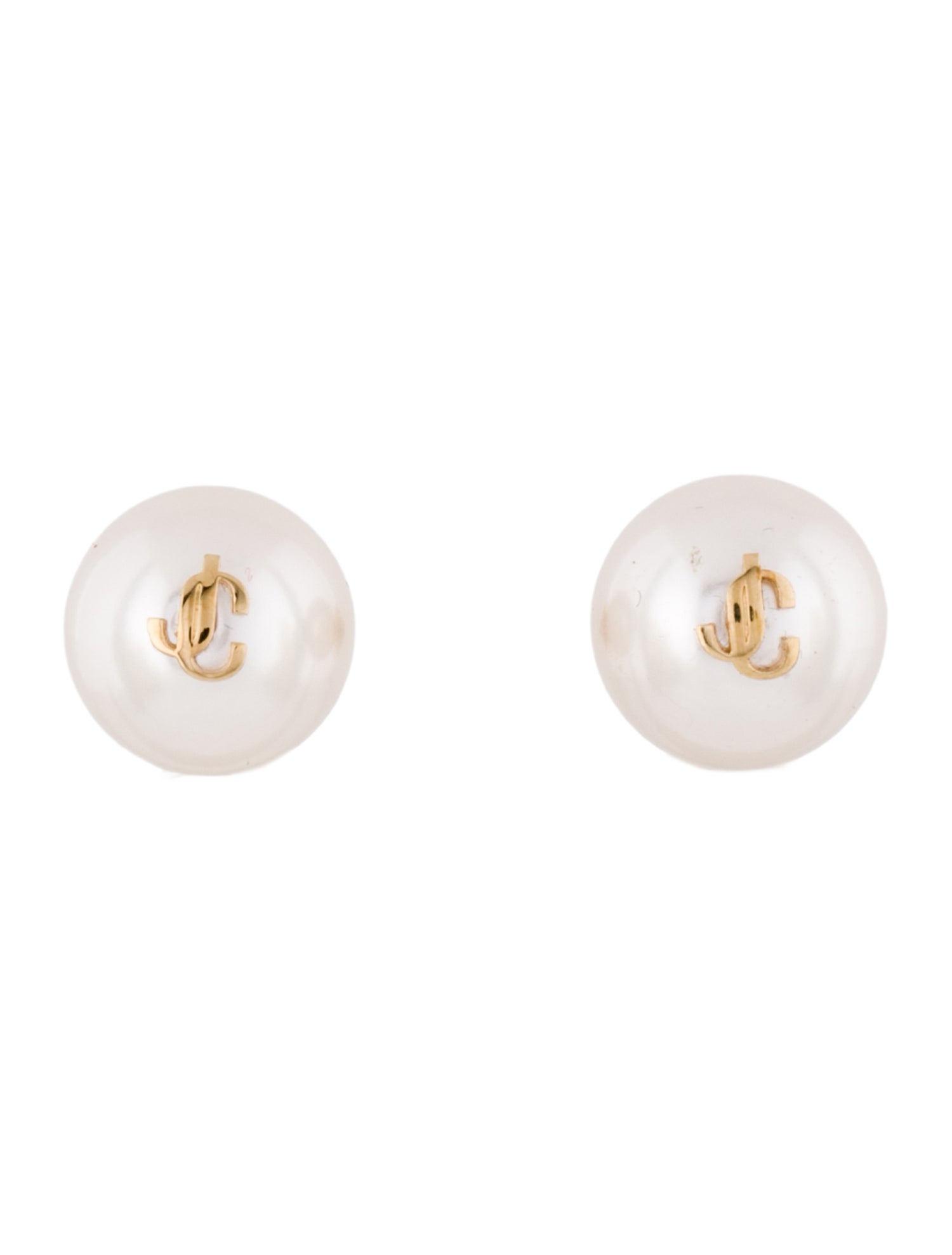 Jimmy Choo Faux Pearl JC Stud Earrings