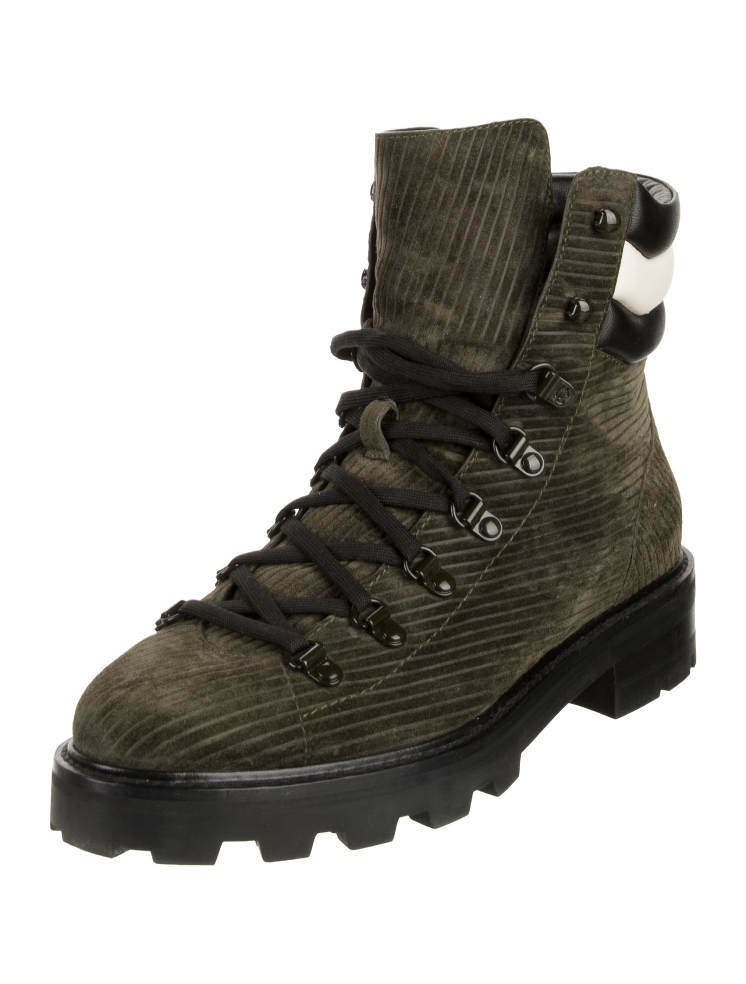 Jimmy Choo Suede Leather Trim Embellishment Combat Boots