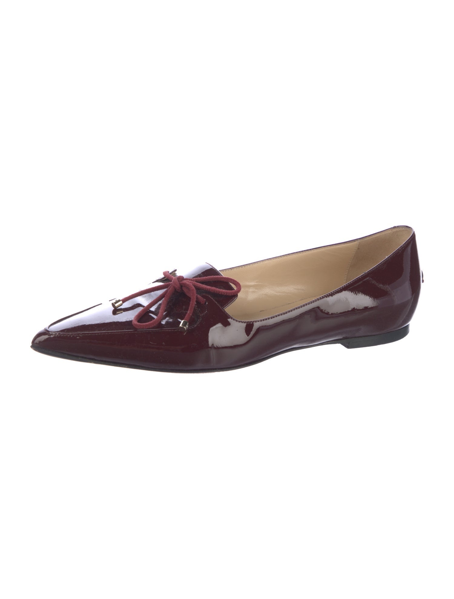 Jimmy Choo Patent Leather Bow Accents Flats