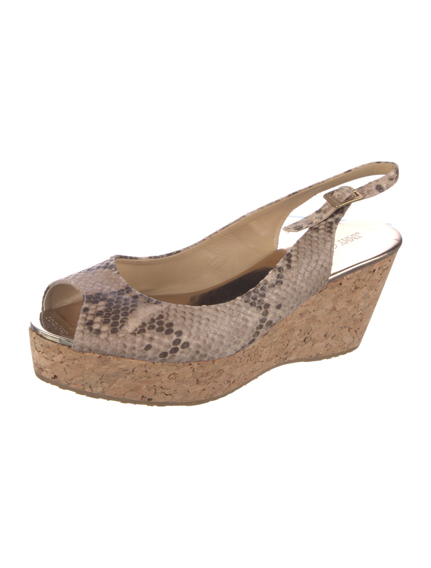 Jimmy Choo Embossed Leather Animal Print Slingback Pumps