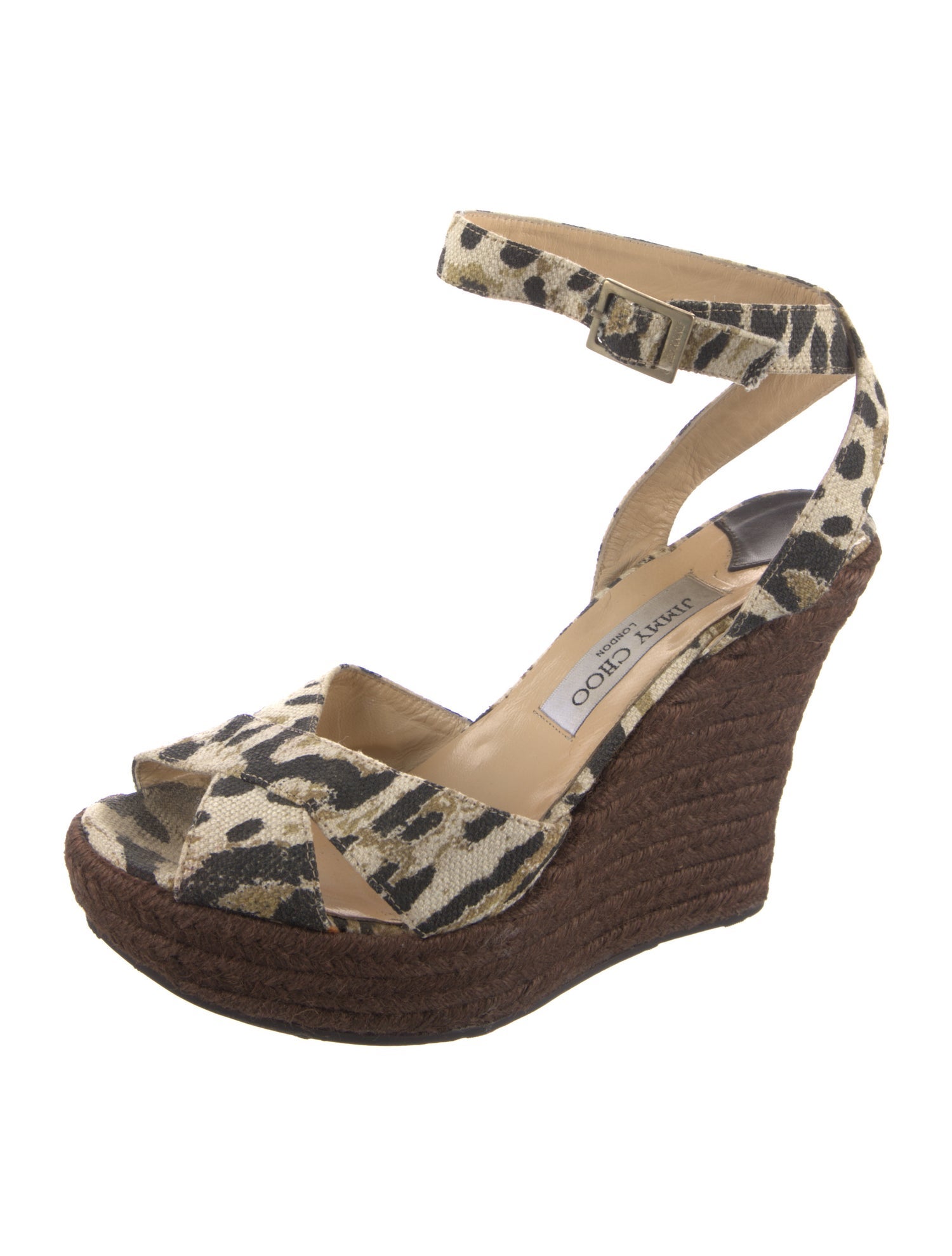 Jimmy Choo Canvas Animal Print Espadrilles