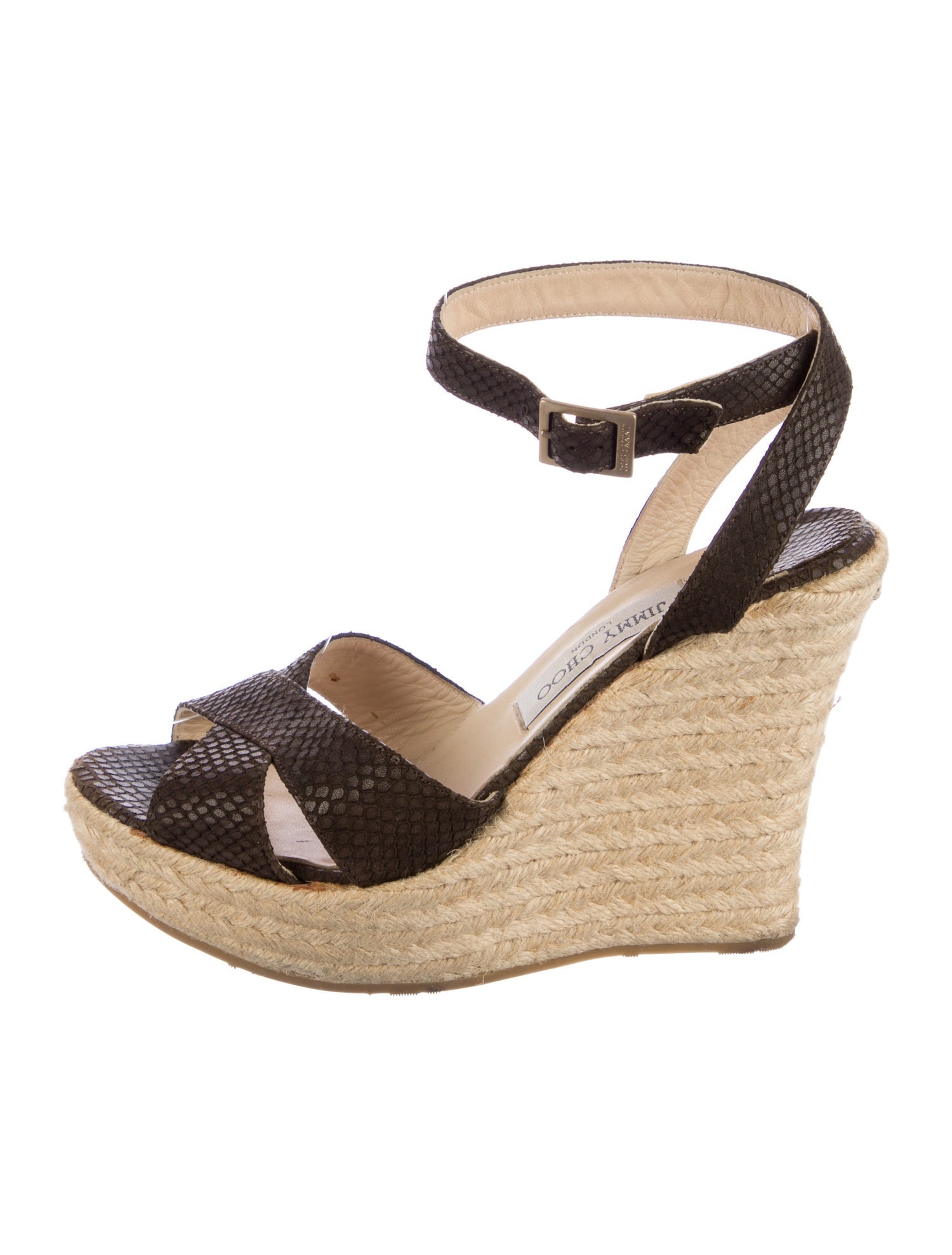 Jimmy Choo Embossed Leather Espadrilles