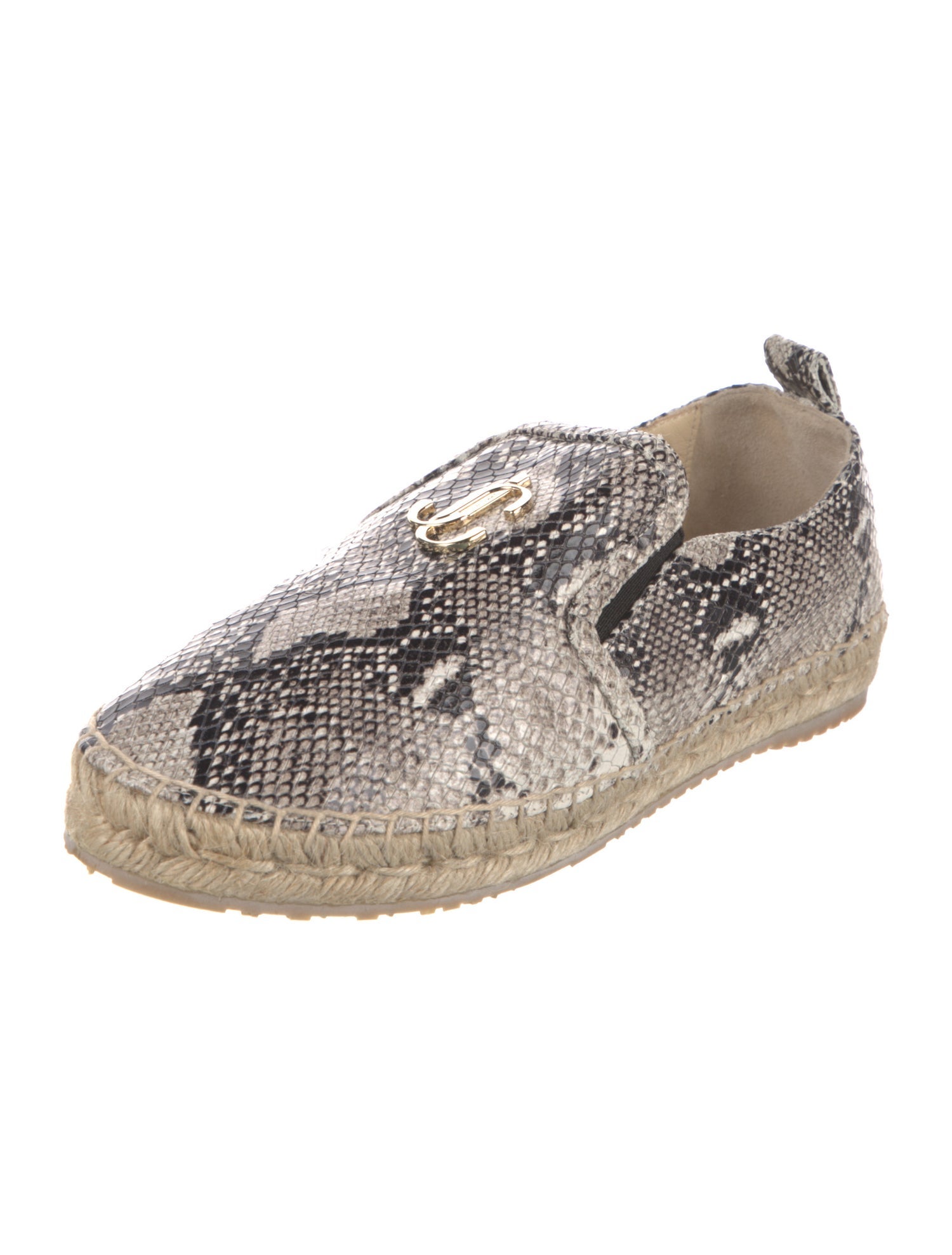 Jimmy Choo Leather Animal Print Espadrilles