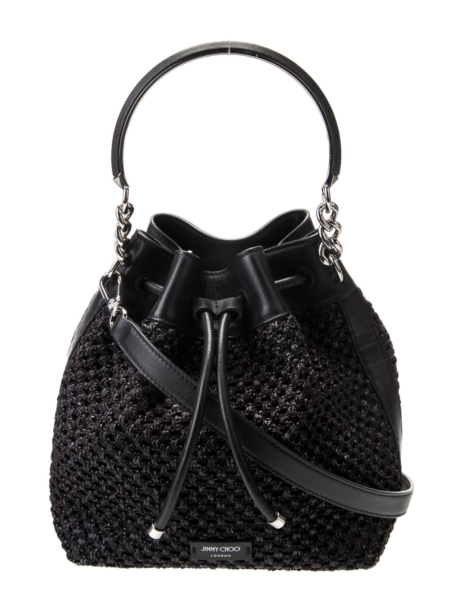 Jimmy Choo Bon Bon Raffia Bucket Bag