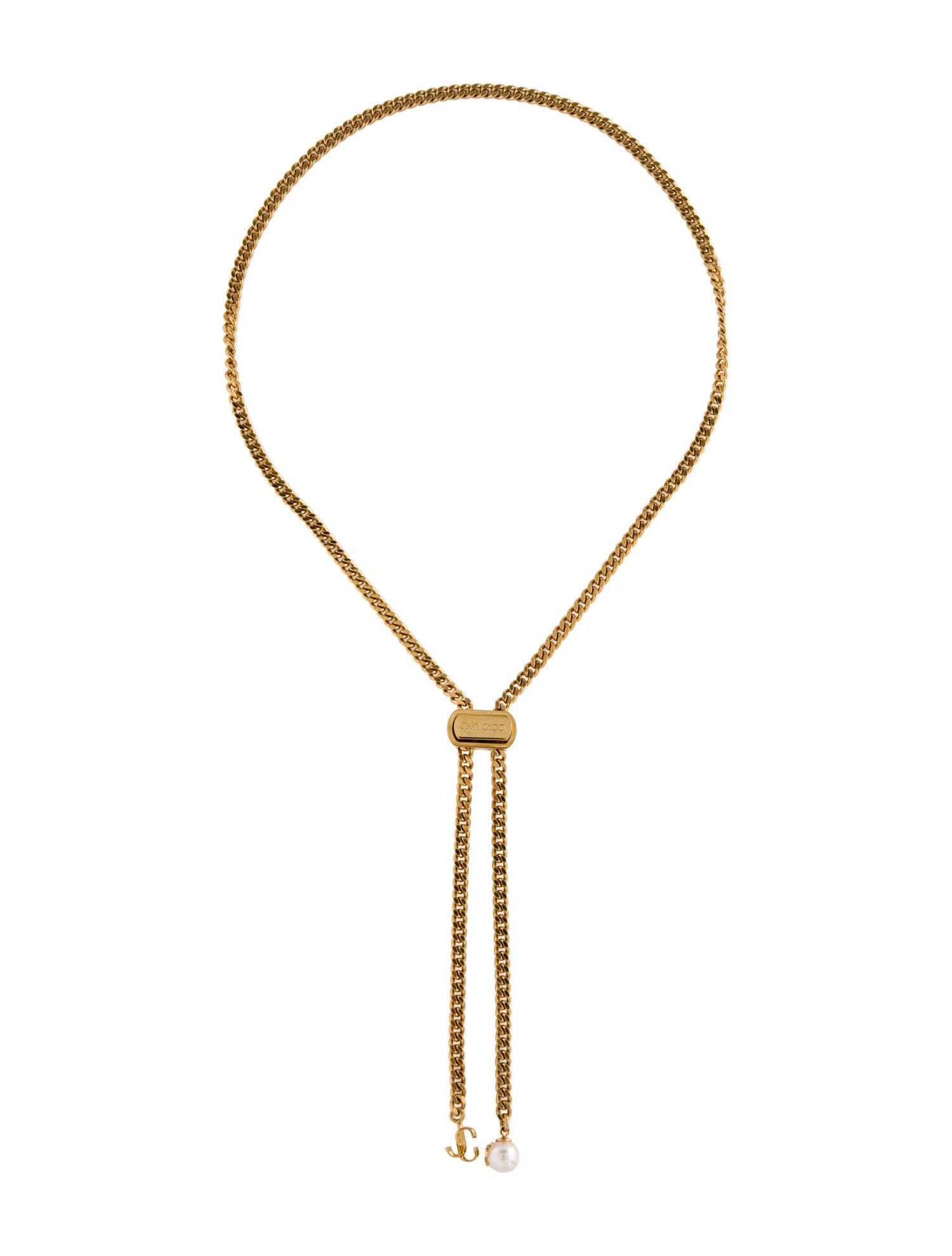 Jimmy Choo Faux Pearl Bon Bon Bolo Necklace