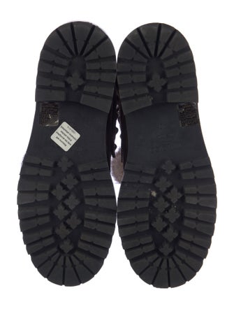 Jimmy Choo Suede Pom-Pom Embellishments Combat Boots