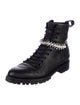 Jimmy Choo Leather Crystal Embellishments Combat Boots