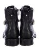 Jimmy Choo Leather Crystal Embellishments Combat Boots