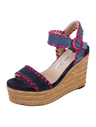 Jimmy Choo Suede Colorblock Pattern Espadrilles