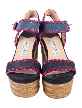 Jimmy Choo Suede Colorblock Pattern Espadrilles