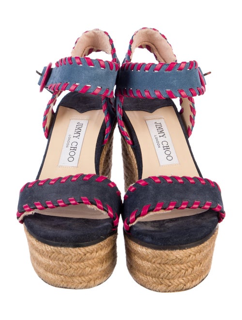 Jimmy Choo Suede Colorblock Pattern Espadrilles