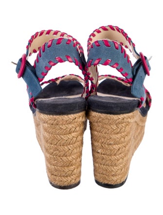 Jimmy Choo Suede Colorblock Pattern Espadrilles