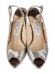 Jimmy Choo Glitter Plaid Print Slingback Sandals