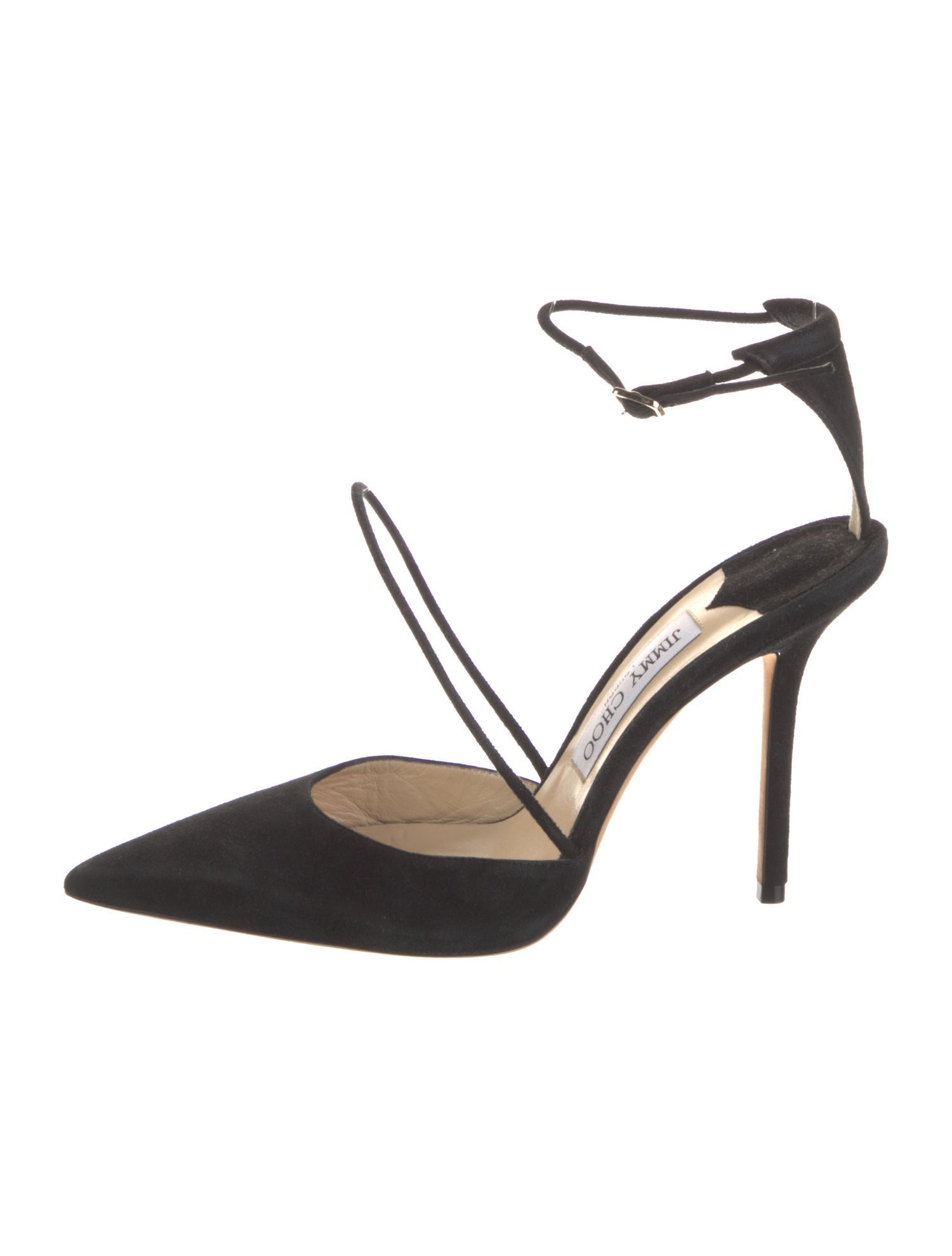 Jimmy Choo Suede Leather Trim Embellishment D'Orsay Pumps
