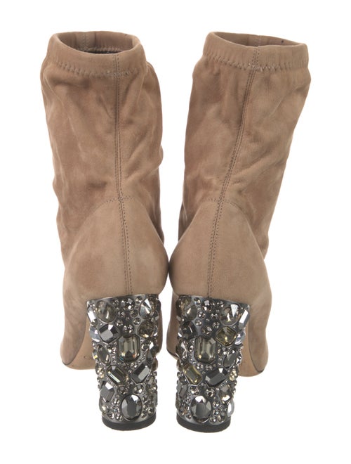 Jimmy Choo Suede Crystal Embellishments Sock Boots