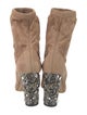 Jimmy Choo Suede Crystal Embellishments Sock Boots