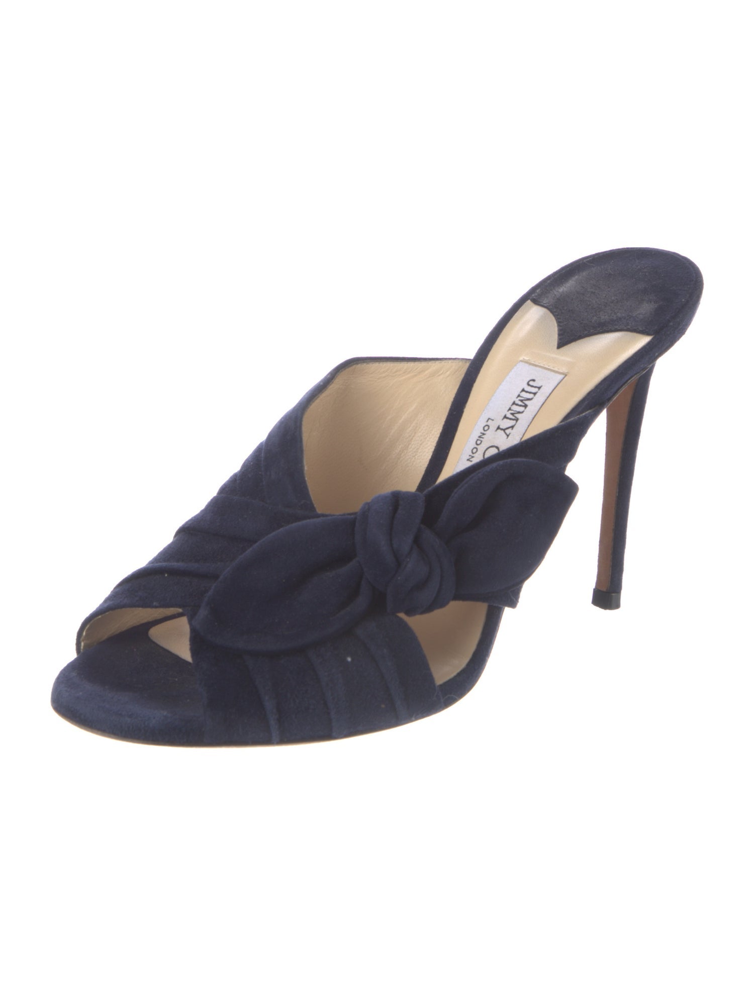 Jimmy Choo Suede Bow Accents Mules