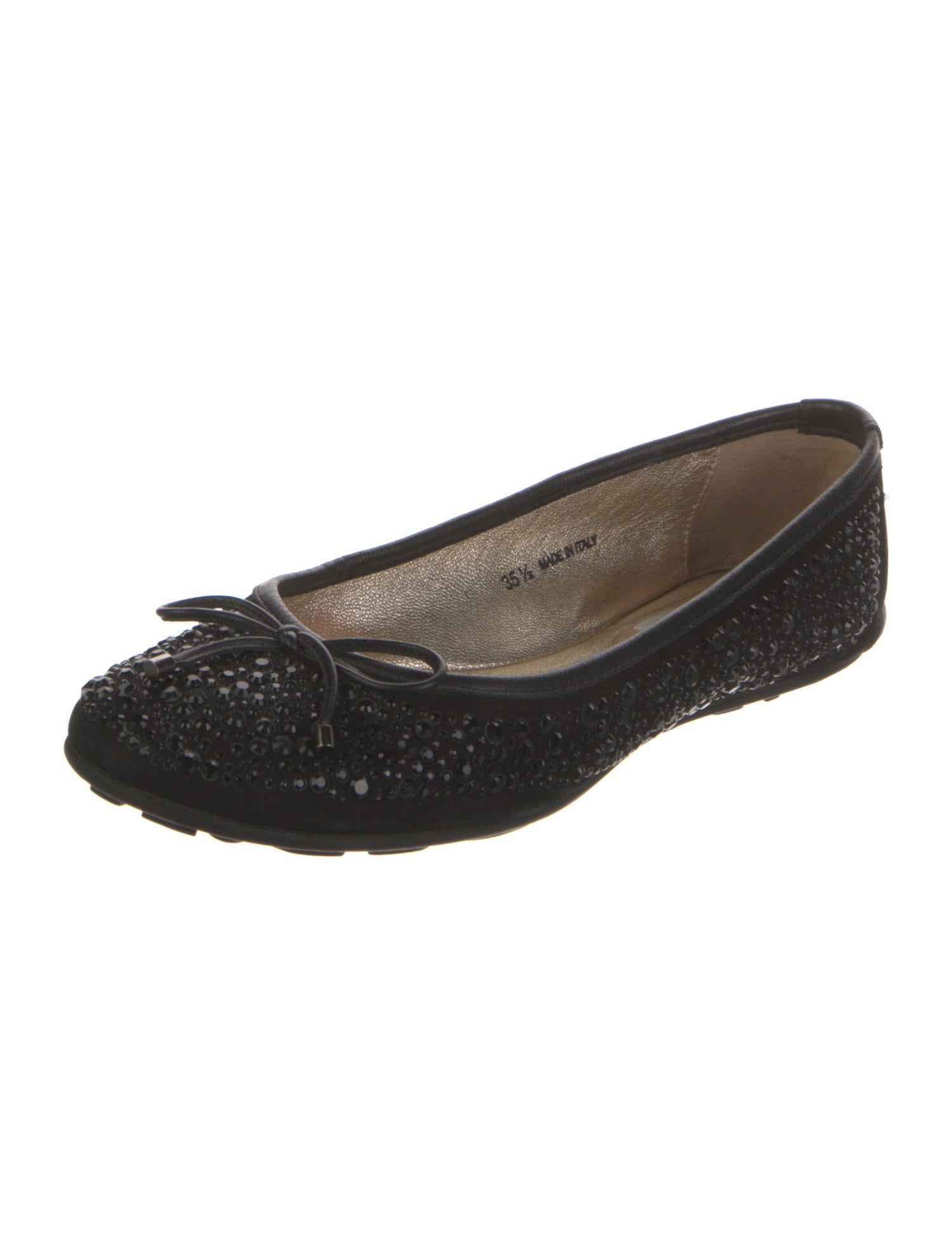 Jimmy Choo Canvas Bow Accents Ballet Flats