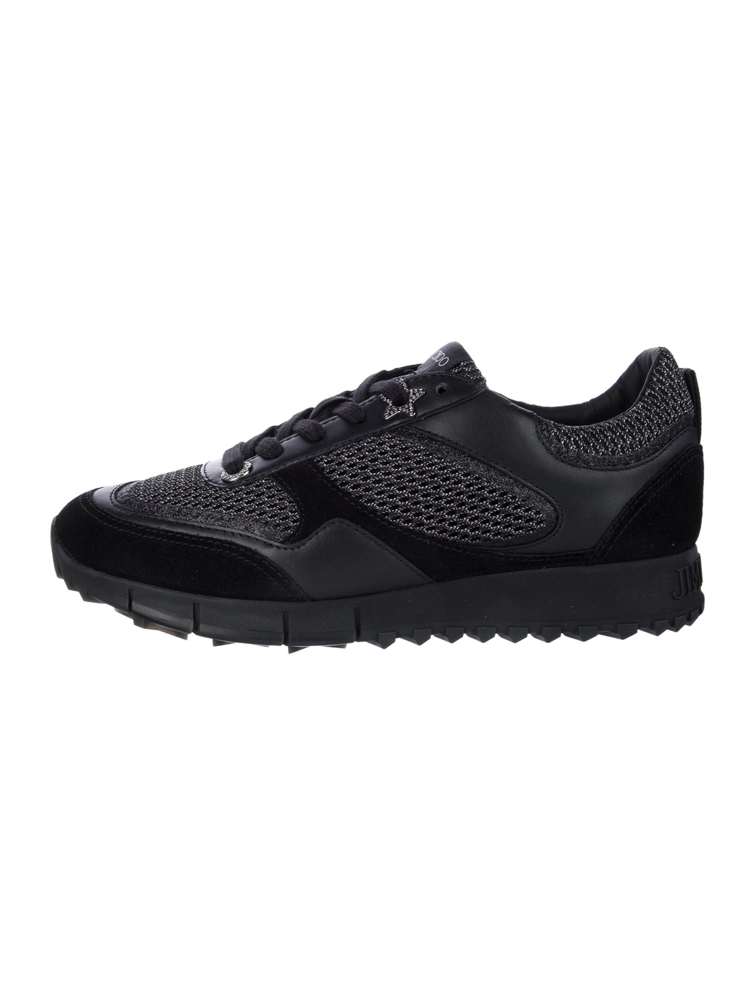 Jimmy Choo Leather Mesh Accents Sneakers